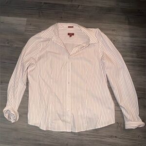 Talbots Pink Striped Button Down Shirt